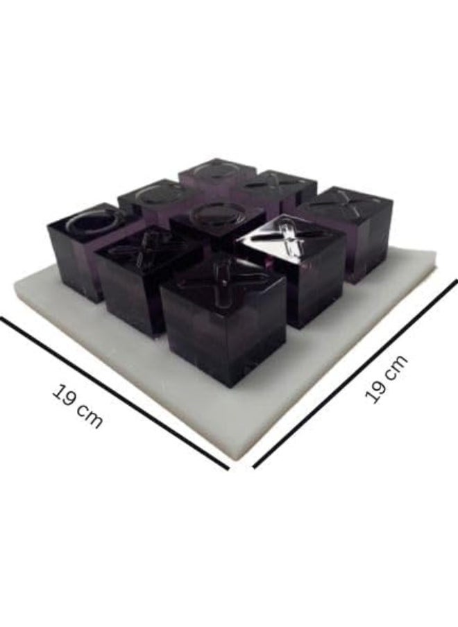 Luxury Acrylic Game – Elegant Black Board & Crystal Clear X/O Pieces – Modern Decorative Tabletop Game