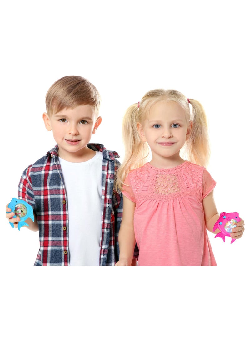 16 Pieces Colorful Fish Ring Toss Game Set - Retro Handheld Arcade Toys for Kids, Perfect for Parties, Travel Gifts, and Fun Pastime Activities