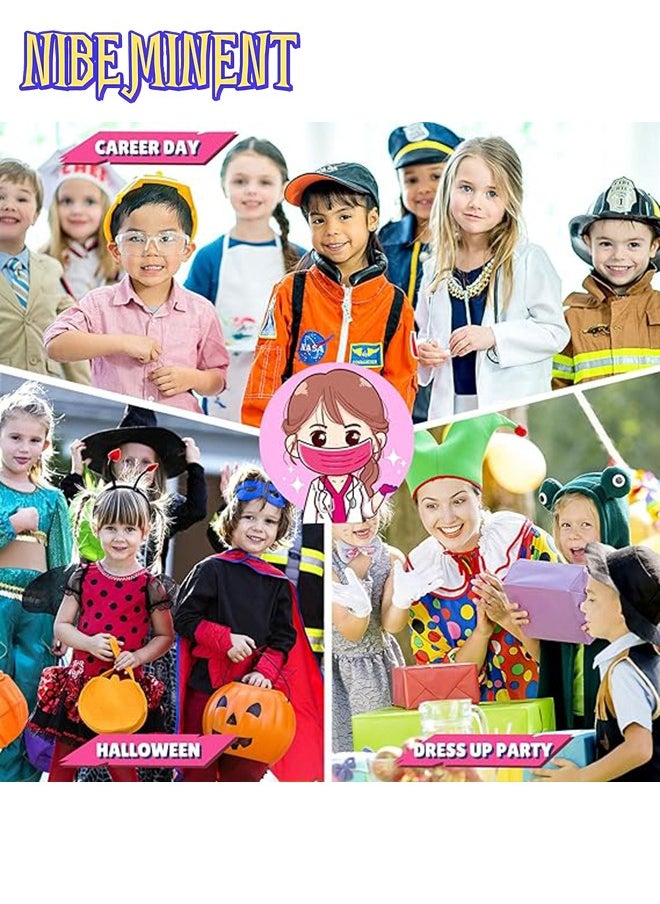 GIFTINBOX Doctor Costume for Kids Doctor Lab Coat for Kids Real Stethoscope, Girls Halloween Costumes for Kids age 3-11