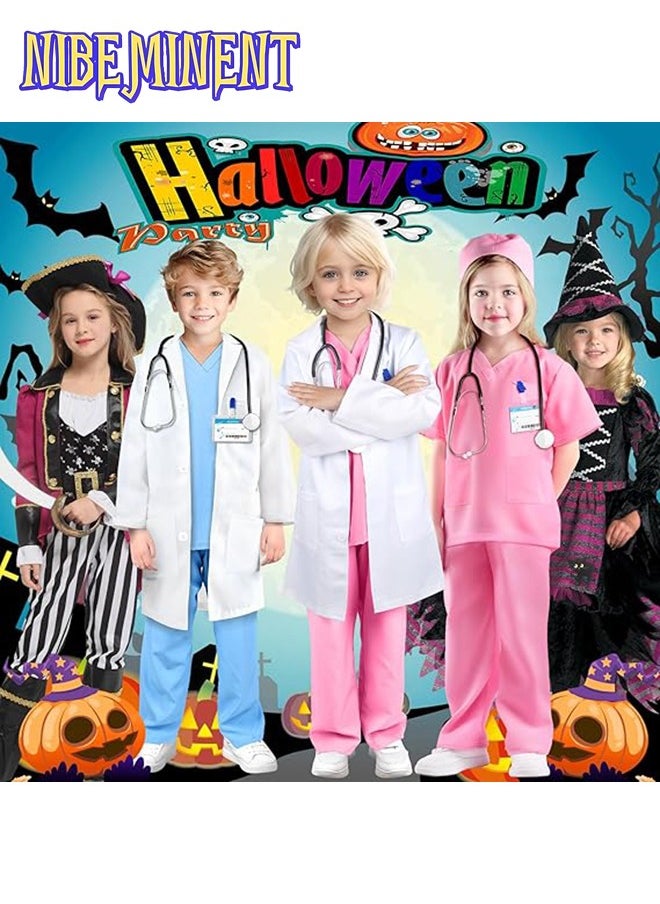 GIFTINBOX Doctor Costume for Kids Doctor Lab Coat for Kids Real Stethoscope, Girls Halloween Costumes for Kids age 3-11
