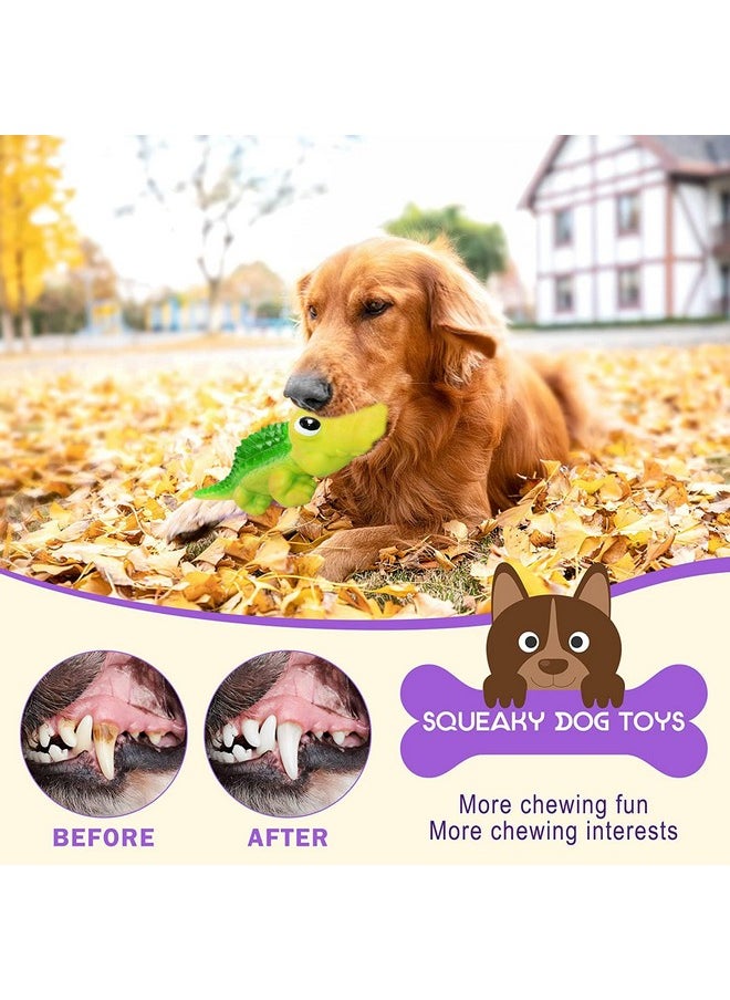 Sage Square Durable, Interactive Dog Squeaky Crocodile Toy with Built-in Squeaker for Tugging, Fetching and Cleaning Teeth. Suitable, Keeps Dogs Happy (Random Colour)