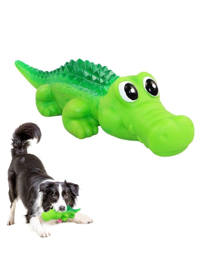 Sage Square Durable, Interactive Dog Squeaky Crocodile Toy with Built-in Squeaker for Tugging, Fetching and Cleaning Teeth. Suitable, Keeps Dogs Happy (Random Colour)
