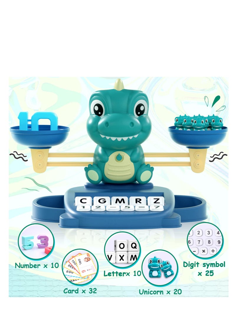 Dinosaur Math Balance Toys, Dinosaur Kindergarten Preschool Learning Activities Math Counting Matching Letter Toys   Toddler Educational Toys for 3 4 5 6 7 Year Olds Boys Birthday Gift Game