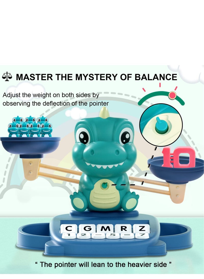 Dinosaur Math Balance Toys, Dinosaur Kindergarten Preschool Learning Activities Math Counting Matching Letter Toys   Toddler Educational Toys for 3 4 5 6 7 Year Olds Boys Birthday Gift Game