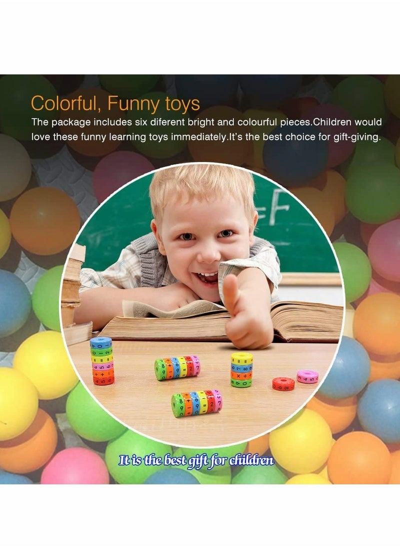 Arithmetic Cylindrical Toy Wooden Cubes Digital Cognition Kid Teaching Aids Math Educational Learning Toys Intelligence Brain Developing Cube