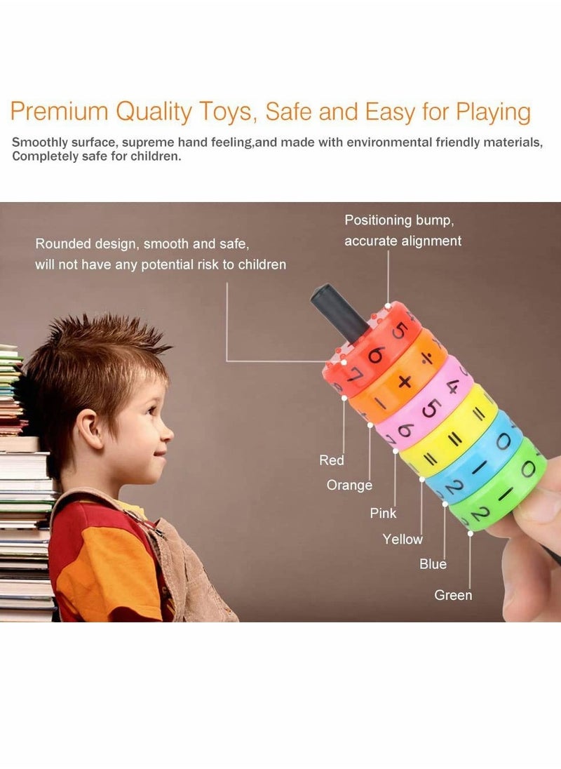 Arithmetic Cylindrical Toy Wooden Cubes Digital Cognition Kid Teaching Aids Math Educational Learning Toys Intelligence Brain Developing Cube