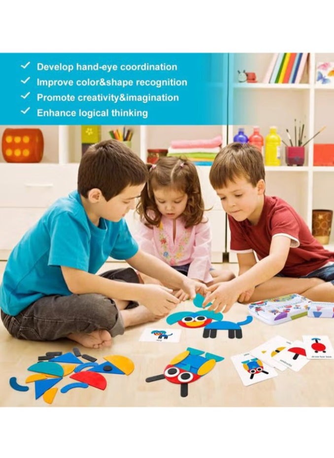 Iron box Montessori fun shape jigsaw puzzle baby early education toy children jigsaw puzzle girl boy