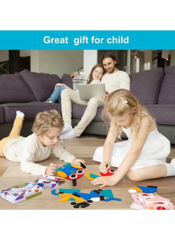 Iron box Montessori fun shape jigsaw puzzle baby early education toy children jigsaw puzzle girl boy