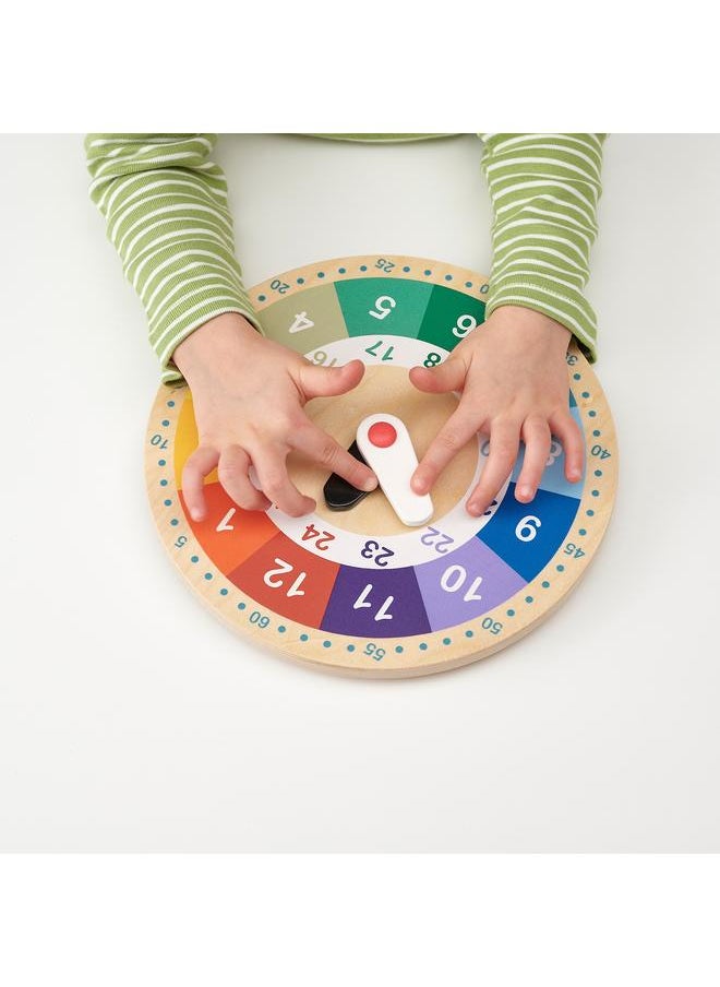 Educational wooden clock, multicolour, 25 cm