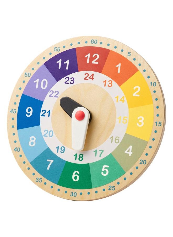 Educational wooden clock, multicolour, 25 cm