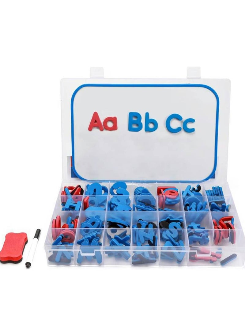 Kids Learning Teaching Magnetic Letters Numbers Kit Alphabet Foam Magnets for Fridge  Whiteboard - Double-Sided Board, Pen, Eraser  Storage Box Included
