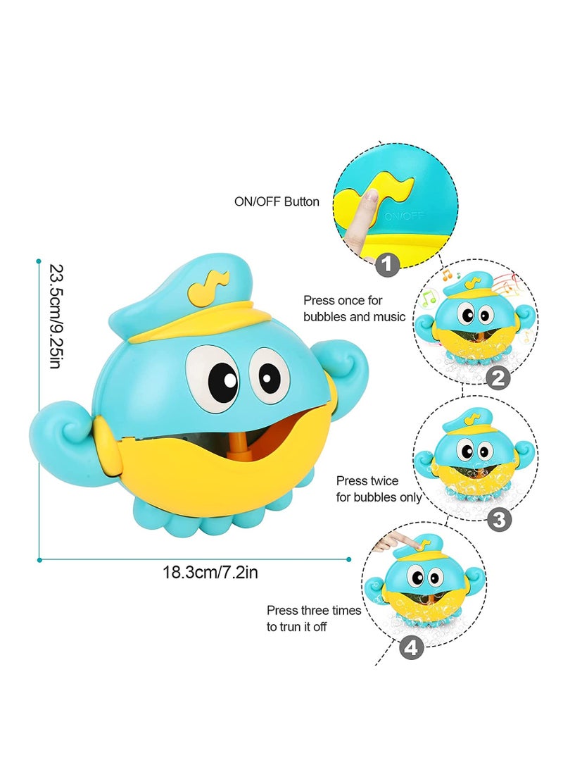 Baby Bath Toys Bubble Machine, 1000+ Bubbles Per Minute with Nursery Rhymes, Automatic Octopus Bubble Maker Bath Toys for the Bathtub for Toddlers Babies Boys Girls
