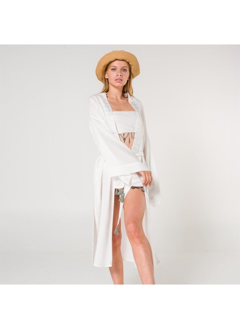 Eli Women's Sequin Printed Kimono