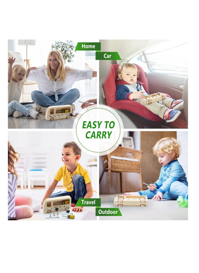 Wooden Screwdriver Board  Montessori Toys, Learning Sensory Bin Toys Preschool Toys, Suitable for Toddler Preschool Toddler Busy Board Educational Toys