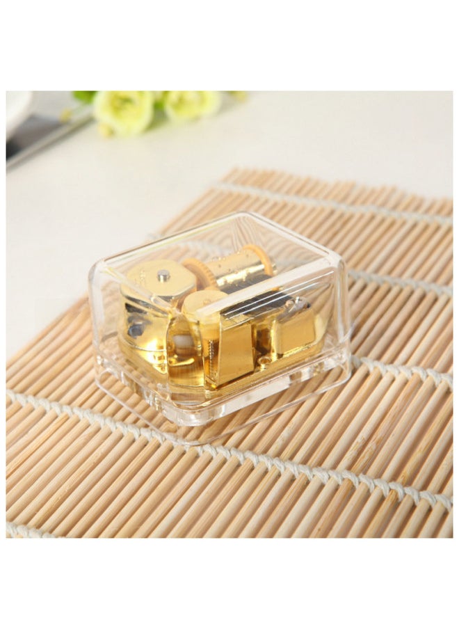 Transparent Gold Plated Wind-up Movement Acrylic Square Music Box Creative Gift Music Box Home Decoration-Dimensions:Repertoire: Spirited Away