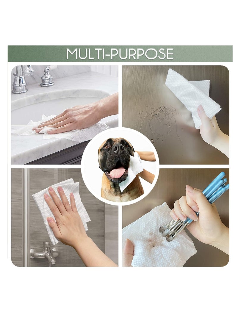 Disposable Face Towel Bamboo Biodegradable Large Dry Face Wipes 60 Count 1 Box Extra Thick Soft Clean Facial Towels for Sensitive Skin Makeup Removing Facial Cleansing Nursing Travel