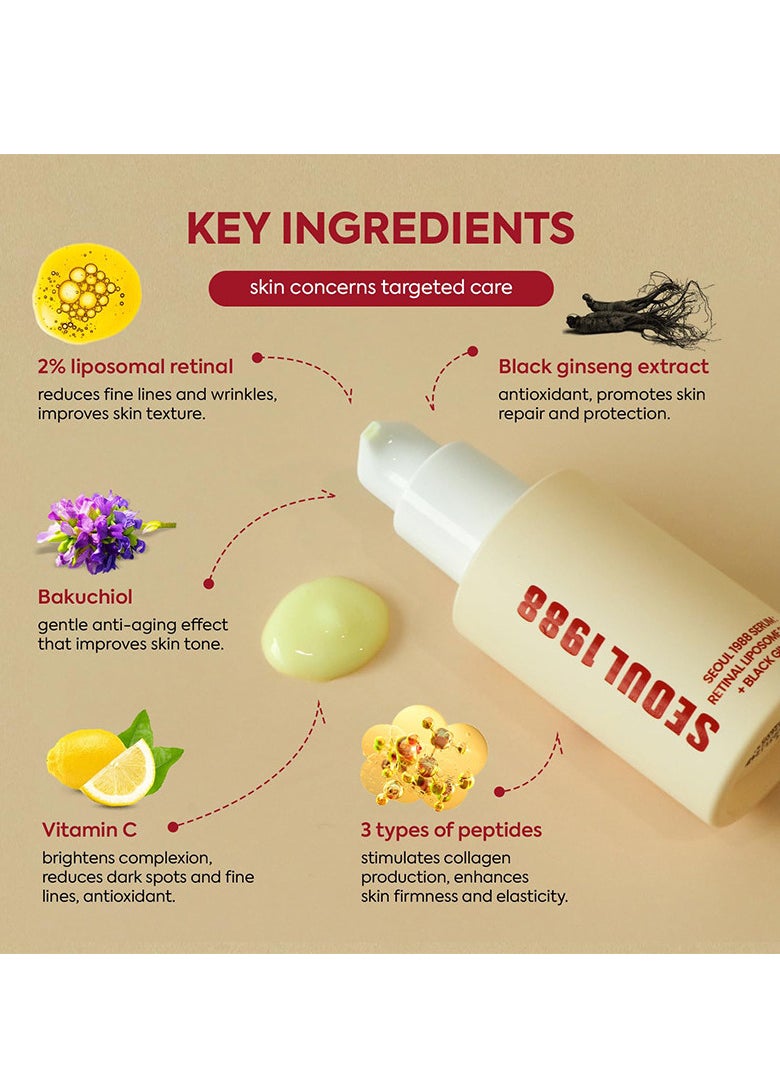 SEOUL 1988 Serum : Retinal Liposome 2% + Black Ginseng, 30ml