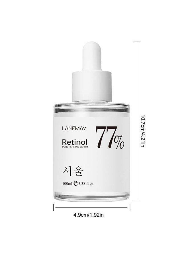Retinol pore refining Serum, 77% Retinol Serum Refining Skin, Moisturizing Skin Lotion,Calming Skin, Refreshing, Purifying, Korean Skincare 100ml