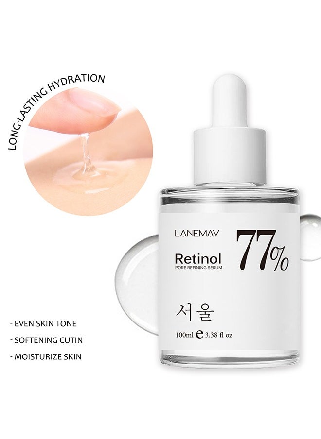 Retinol pore refining Serum, 77% Retinol Serum Refining Skin, Moisturizing Skin Lotion,Calming Skin, Refreshing, Purifying, Korean Skincare 100ml