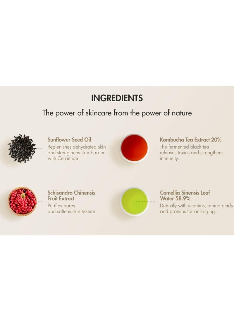 Dr. Ceuracle Vegan Kombucha Cream Essence, Cruelty Free The Most Effective All-In-One Serum Korean Skin Care Contains Kombucha, Tea Extract 78%, Camellia, Sunflower Seed Oil Not Tested On Animals