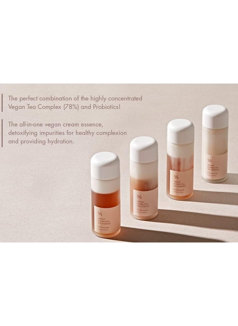 Dr. Ceuracle Vegan Kombucha Cream Essence, Cruelty Free The Most Effective All-In-One Serum Korean Skin Care Contains Kombucha, Tea Extract 78%, Camellia, Sunflower Seed Oil Not Tested On Animals