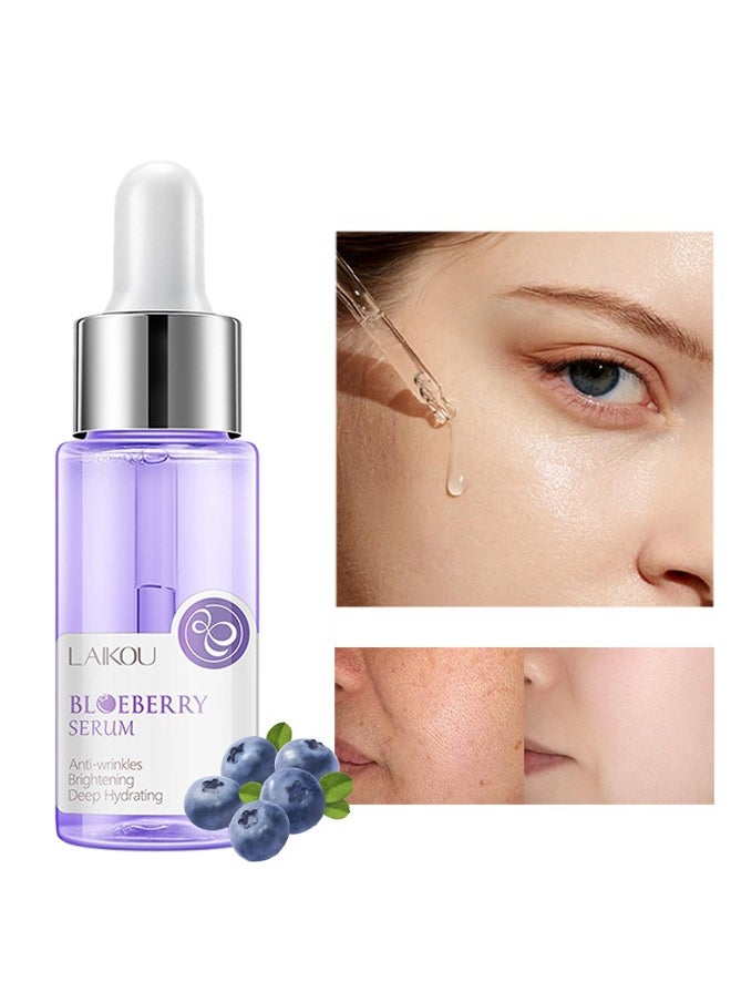 Blueberry Serum,Blueberry Face Serum Sodium Hyaluronic Acid Pure Skin Care Moisturizing Essence for Daily Care, Skin Repair, Brightening Serum for Dark Spots, Fine Lines