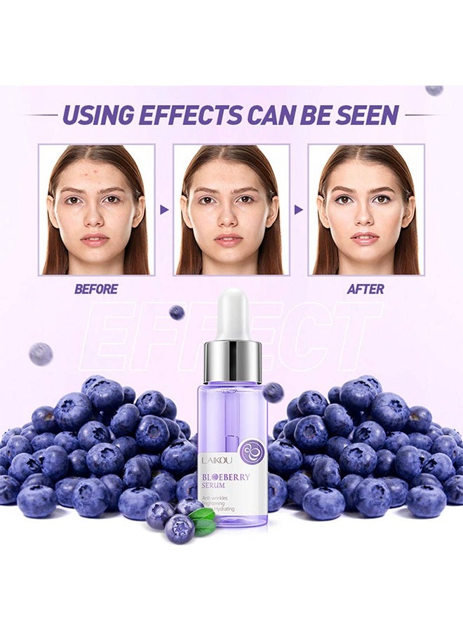 Blueberry Serum,Blueberry Face Serum Sodium Hyaluronic Acid Pure Skin Care Moisturizing Essence for Daily Care, Skin Repair, Brightening Serum for Dark Spots, Fine Lines