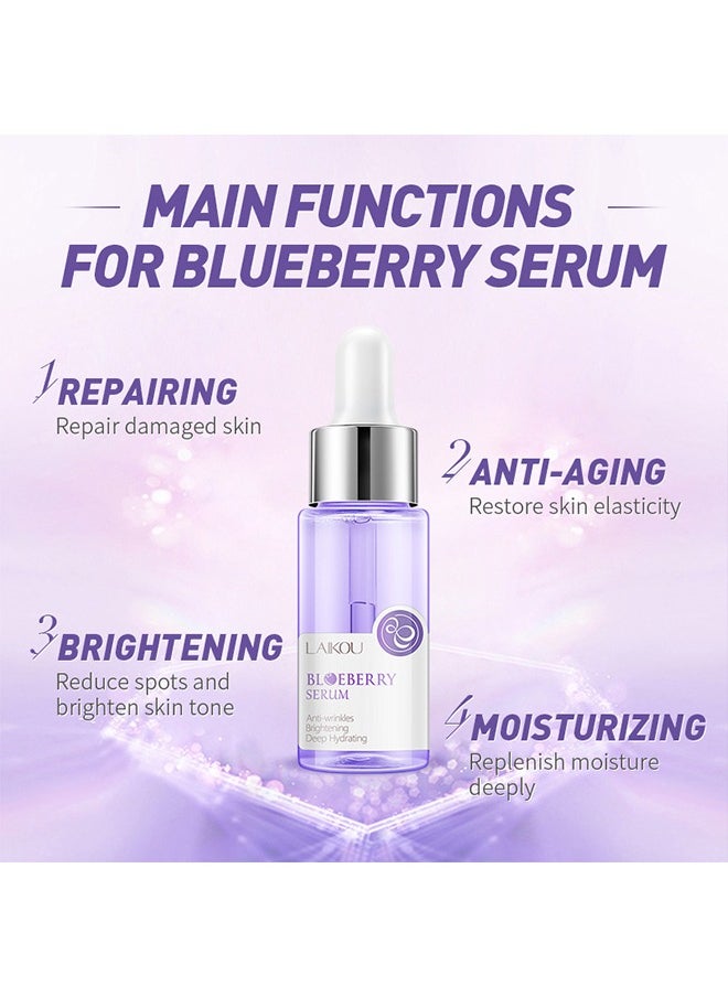 Blueberry Serum,Blueberry Face Serum Sodium Hyaluronic Acid Pure Skin Care Moisturizing Essence for Daily Care, Skin Repair, Brightening Serum for Dark Spots, Fine Lines