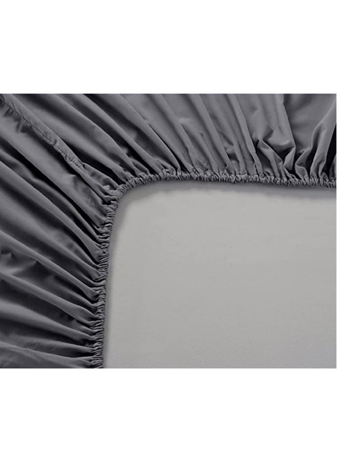 Gurnoor Queen Size Elastic Fitted Double Bedsheets With 2 Pillow Covers Multicolor Microfiber