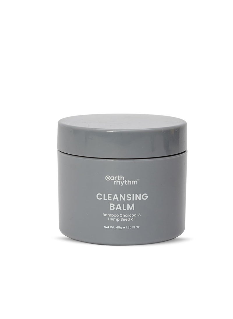 Earth Rhythm Deep Pore Charcoal Cleansing Balm  Cleanse Makeup  Removes Excess Oil and Dirt Detoxifies and Clear Pores   For All Skin Type   Men and  Women   40 GM