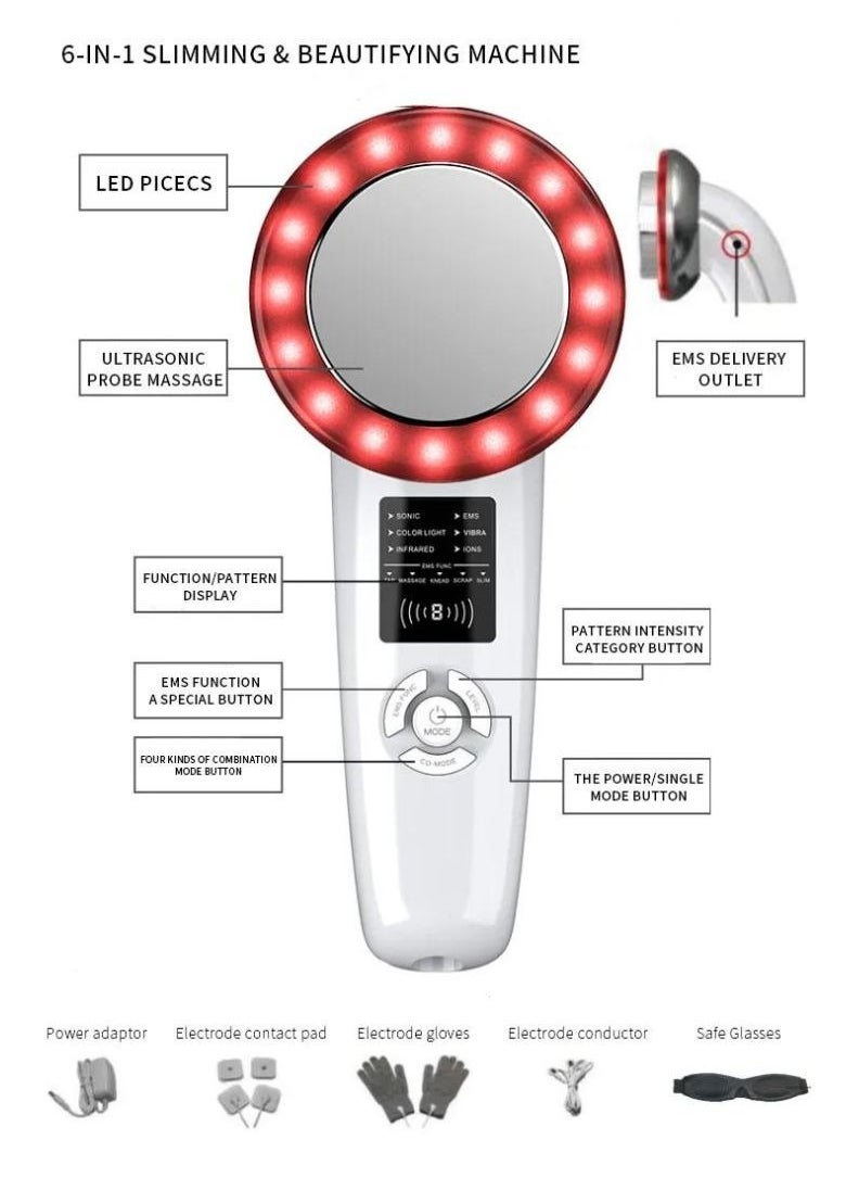 Ultimate Skincare Bundle Ultrasonic Deep Cleanser 6 In 1 Ems Slimming Led Massager