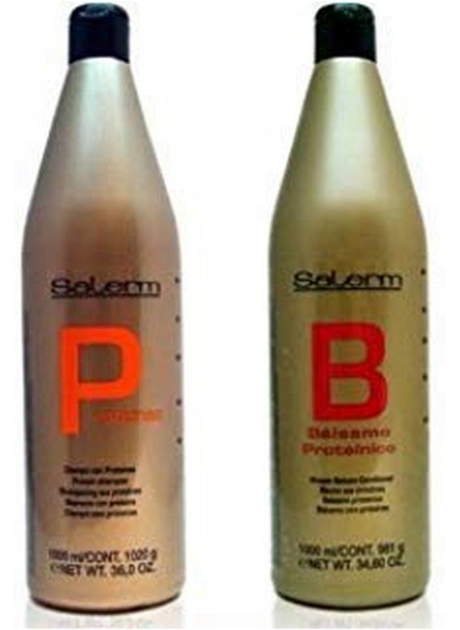 Salerm Protein Shampoo and Balsamo Conditioner Combo Set