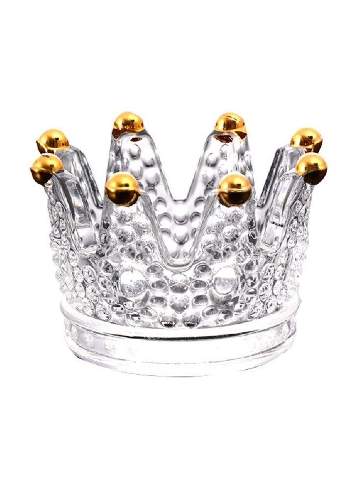 Votive Candle Holders Set Of 6 Crown Glass Tealight Candle Holder For Wedding Party And Home Decor