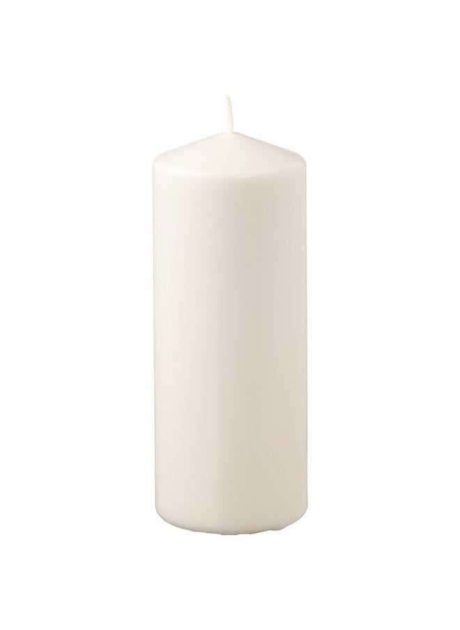 Unscented pillar candle, natural, 19 cm
