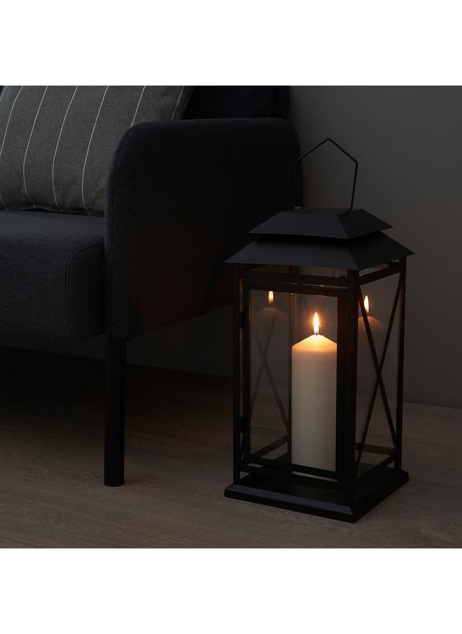 Unscented pillar candle, natural, 19 cm