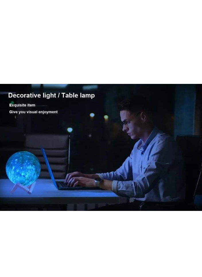3D Moonlight LED Night Light Lamp with Stand and Remote/Touch Control