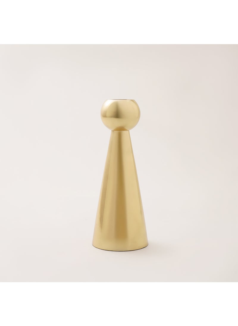 Metal candle holder 20*8cm in shiny gold