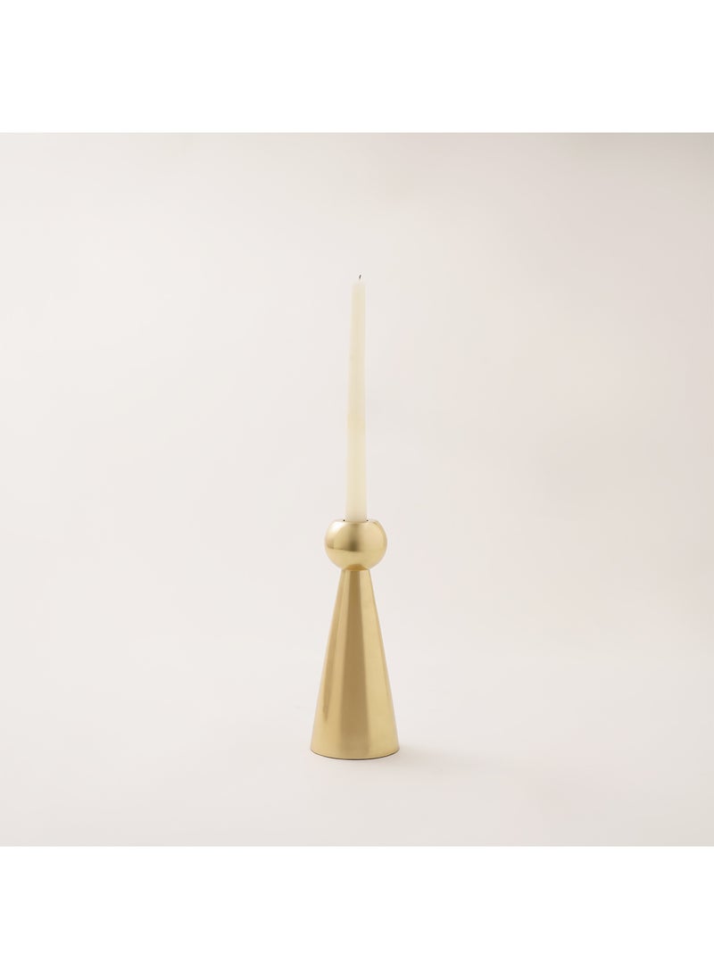 Metal candle holder 20*8cm in shiny gold