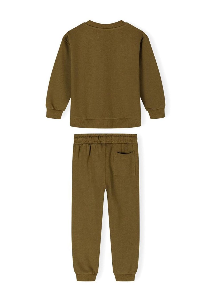 Kids Boys Tracksuit Set with Printed Sweatshirt and Joggers