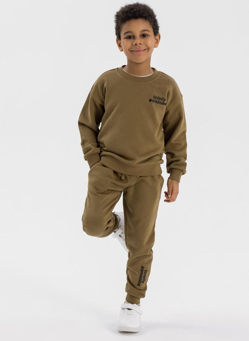 Kids Boys  Crew Neck Sweatshirt And Joggers Set