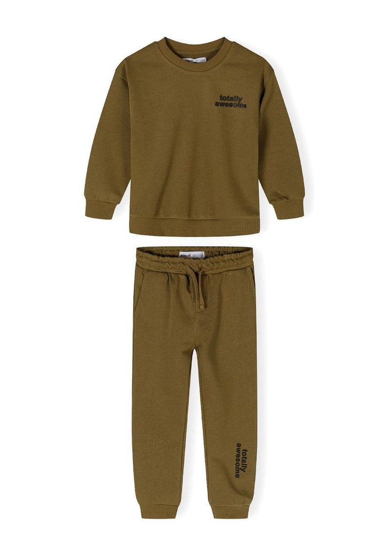Kids Boys Tracksuit Set with Printed Sweatshirt and Joggers