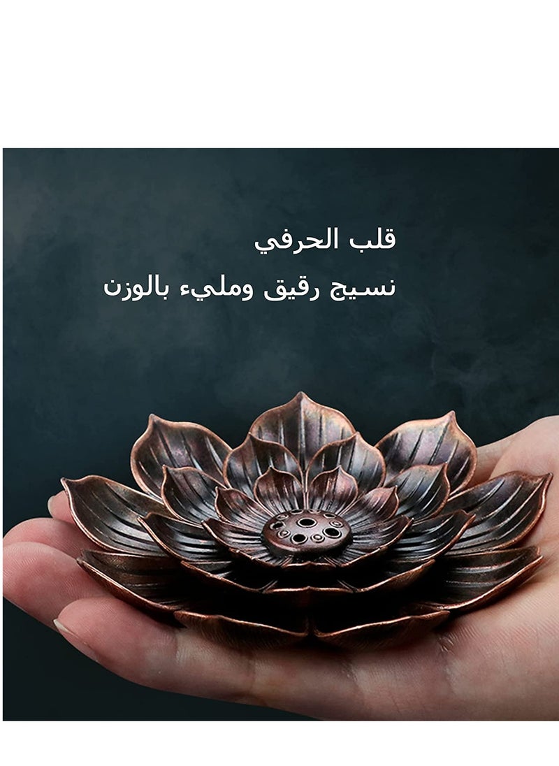 Incense Burner Bowl, Ceramic Handicraft Holder for Sticks, Coil Lotus Ash Catcher Tray Gray, Home Fragrance Accessories