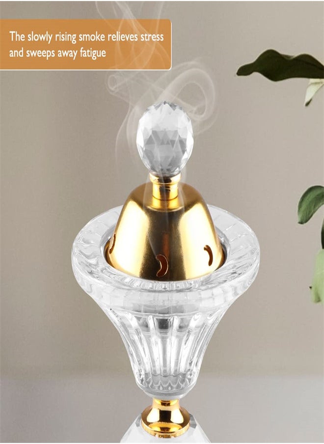 Crystal Incense Burner, Bakhoor Burner Diffuser Resin Burner, Classical Home Deco Aromatherapy Ornament for Yoga Meditation Spa, Cup-Shape