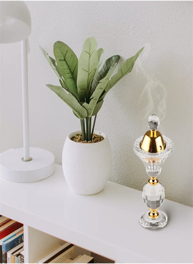 Crystal Incense Burner, Bakhoor Burner Diffuser Resin Burner, Classical Home Deco Aromatherapy Ornament for Yoga Meditation Spa, Cup-Shape