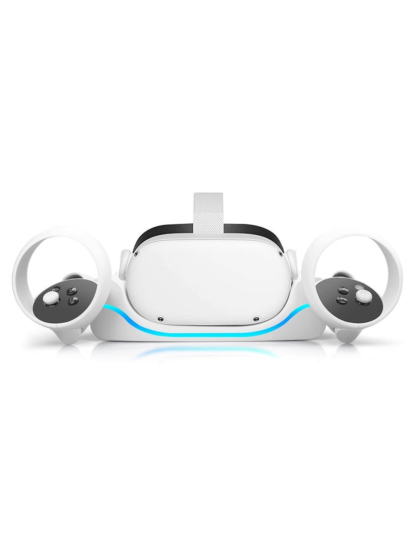 Charging Station for Oculus Quest 2 USB Charging Dock Stand for VR Headset High-Speed Charging Station Stand With Breathing Light for Quest 2 Handle Storage Dock