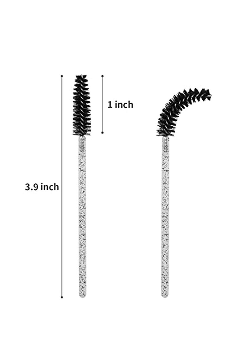 100 PCS Disposable Eyelash Brush, Mascara Wands Makeup Brushes Applicators Kits for Eyelash Extensions and Eyebrow Brush with Container