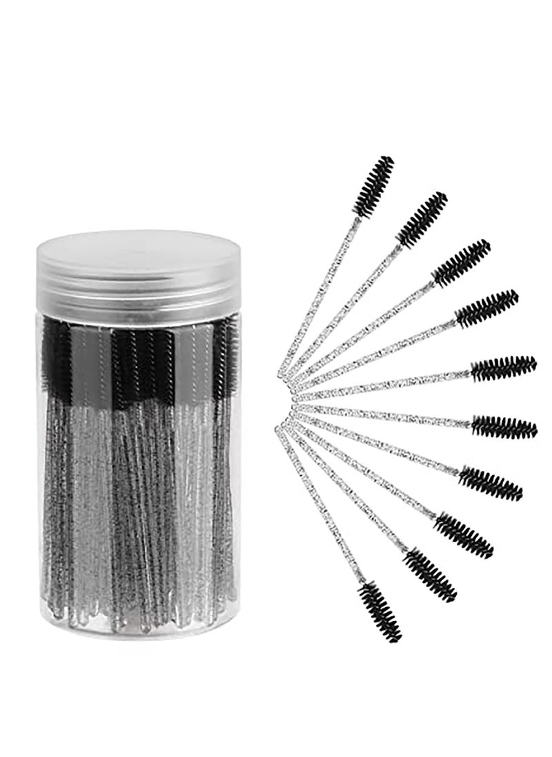 100 PCS Disposable Eyelash Brush, Mascara Wands Makeup Brushes Applicators Kits for Eyelash Extensions and Eyebrow Brush with Container