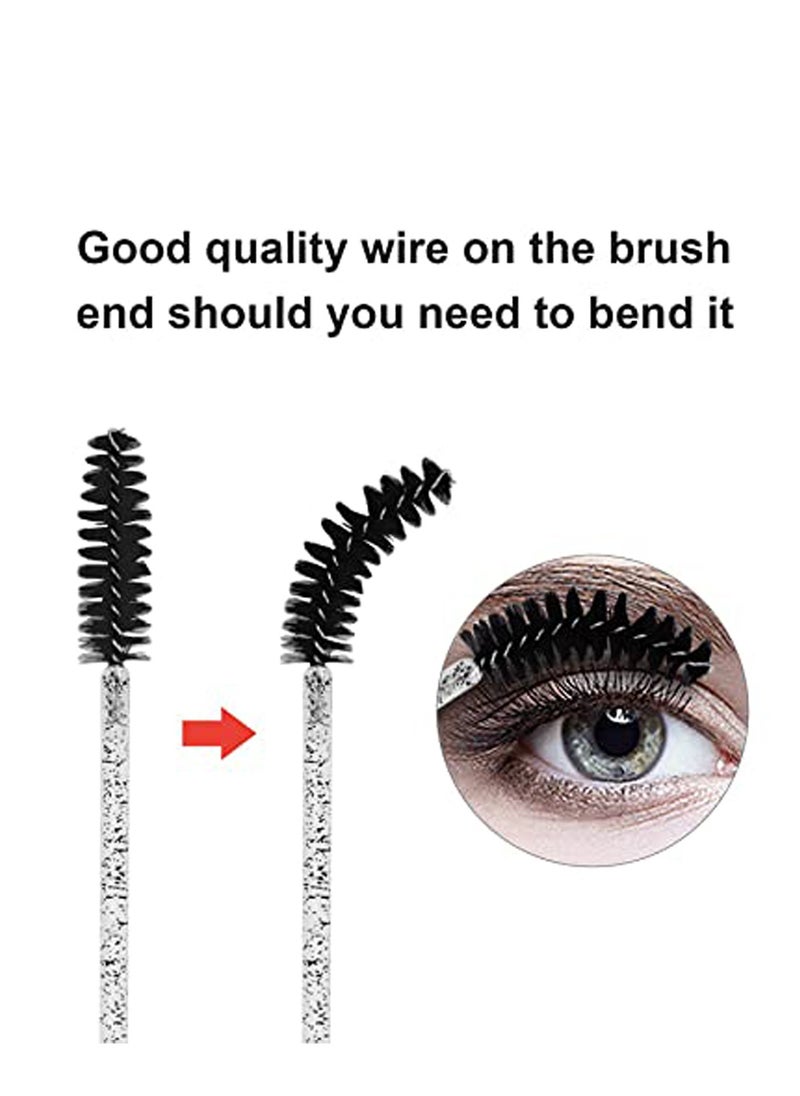 100 PCS Disposable Eyelash Brush, Mascara Wands Makeup Brushes Applicators Kits for Eyelash Extensions and Eyebrow Brush with Container