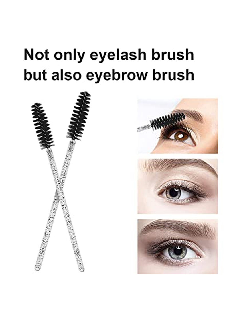 100 PCS Disposable Eyelash Brush, Mascara Wands Makeup Brushes Applicators Kits for Eyelash Extensions and Eyebrow Brush with Container