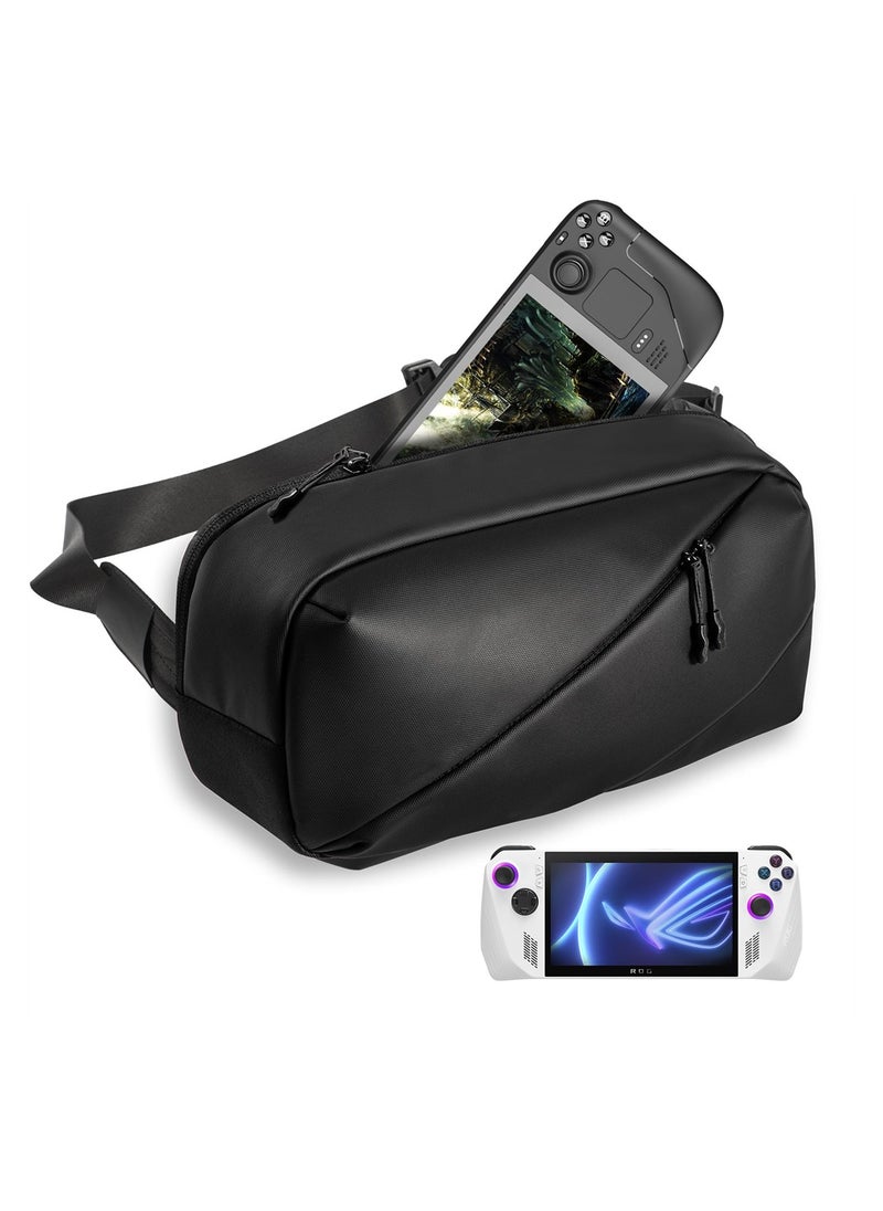 Portable Storage Case for Steam Deck ASUS ROG Ally Handheld Console and Accessories Lightweight MultiPocket Bag for Travel